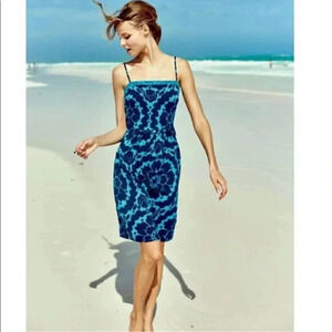 Boden Amber Blue Day Dress Size 4R Tropical Floral